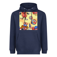 Navy patriotic hotdog ice cream donat Heavyweight Hoodie - BundleAndBundleShop