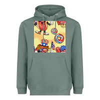 Sage patriotic hotdog ice cream donat Heavyweight Hoodie - BundleAndBundleShop