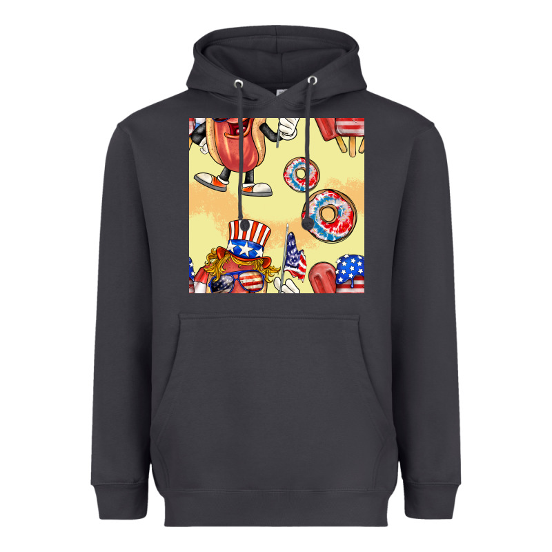 Patriotic Hotdog Ice Cream Donat Heavyweight Hoodie by BundleAndBundleShop | Teevron