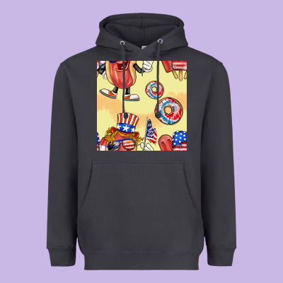 Patriotic Hotdog Ice Cream Donat Heavyweight Hoodie Designed By Bundleandbundleshop