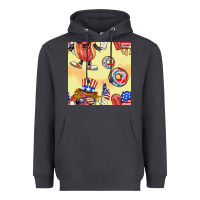 Smoke patriotic hotdog ice cream donat Heavyweight Hoodie - BundleAndBundleShop