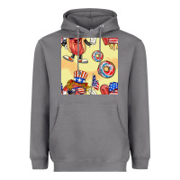 Storm patriotic hotdog ice cream donat Heavyweight Hoodie - BundleAndBundleShop