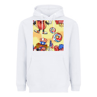 White patriotic hotdog ice cream donat Heavyweight Hoodie - BundleAndBundleShop