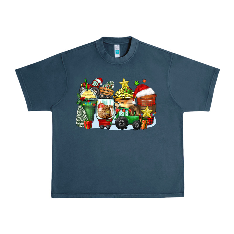 Christmas Tractor Coffee Cups Urban Heavy Tee by Zillion Design Studio | Teevron