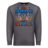 Charcoal Heather star spangled and hammered skeleton hand Premium Sweatshirt - Jasminsmagicworld