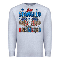 Heather Grey star spangled and hammered skeleton hand Premium Sweatshirt - Jasminsmagicworld