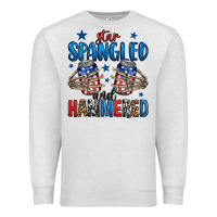 Oatmeal Heather star spangled and hammered skeleton hand Premium Sweatshirt - Jasminsmagicworld