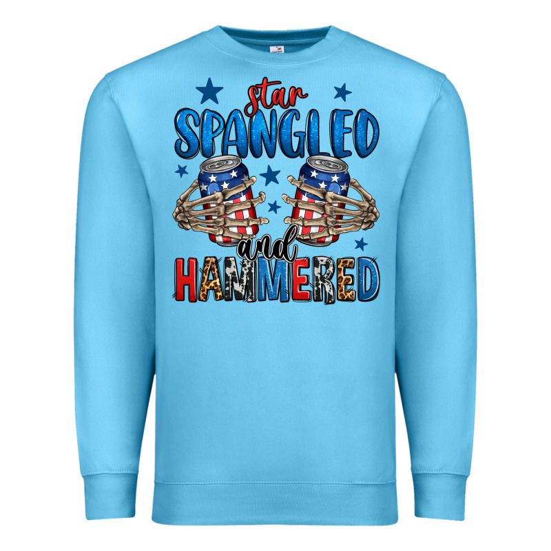 Star Spangled And Hammered Skeleton Hand Premium Sweatshirt by Jasminsmagicworld | Teevron