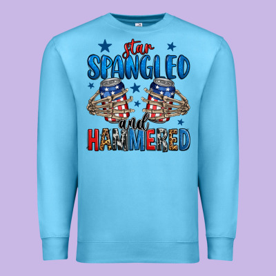 Star Spangled And Hammered Skeleton Hand Premium Sweatshirt Designed By Jasminsmagicworld