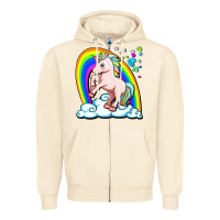 Sandshell cute unicorn with rainbow Zipper Hoodie - FaDigitalArtStudio
