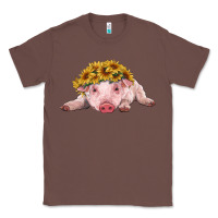 Chestnut baby pig with sunflower headband Classic Tee - RanaPortraitStore