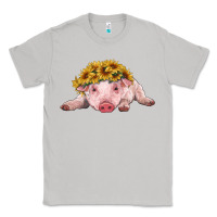 Moon Dust baby pig with sunflower headband Classic Tee - RanaPortraitStore