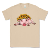 Mushroom baby pig with sunflower headband Classic Tee - RanaPortraitStore