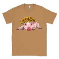 Toasted Coconut baby pig with sunflower headband Classic Tee - RanaPortraitStore