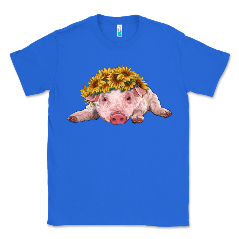 Baby Pig With Sunflower Headband Classic Tee by RanaPortraitStore | Teevron