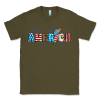 Army Green Lightning bolt with America Classic Tee - Neo Western