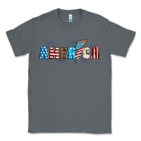 Charcoal Heather Lightning bolt with America Classic Tee - Neo Western