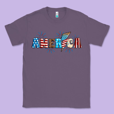 Lightning Bolt With America Classic Tee Designed By Neo Western