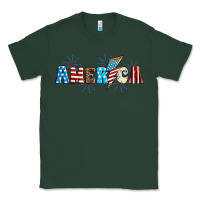 Sports Green Lightning bolt with America Classic Tee - Neo Western