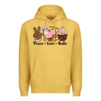 Antique Gold peace love bake Premium Hoodie - NancyCooperArtShop
