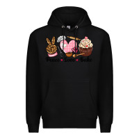 Black peace love bake Premium Hoodie - NancyCooperArtShop