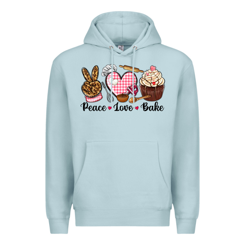 Peace Love Bake Premium Hoodie by NancyCooperArtShop | Teevron