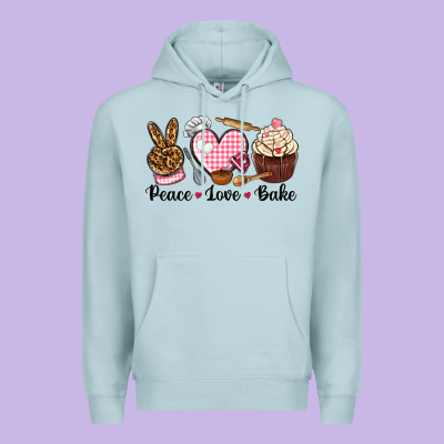Peace Love Bake Premium Hoodie Designed By Nancycooperartshop