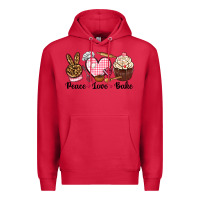 Cardinal peace love bake Premium Hoodie - NancyCooperArtShop