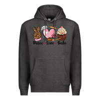 Charcoal Heather peace love bake Premium Hoodie - NancyCooperArtShop