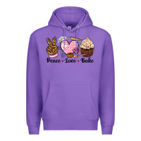 Purple peace love bake Premium Hoodie - NancyCooperArtShop