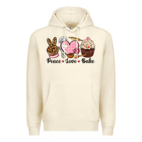 Sandshell peace love bake Premium Hoodie - NancyCooperArtShop
