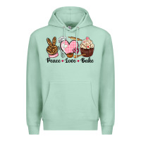 Seafoam peace love bake Premium Hoodie - NancyCooperArtShop