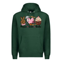 Sports Green peace love bake Premium Hoodie - NancyCooperArtShop