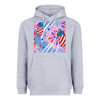 Heather Grey patriotic fireworks Heavyweight Hoodie - BundleAndBundleShop
