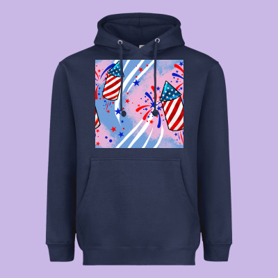 Patriotic Fireworks Heavyweight Hoodie Designed By Bundleandbundleshop