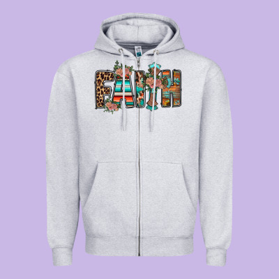 Faith Zipper Hoodie Designed By Racoondesign