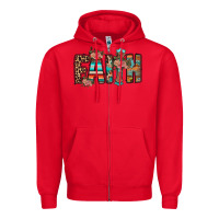 Red faith Zipper Hoodie - RacoonDesign