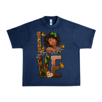 Navy love melanin Urban Heavy Tee - texasbilliewilder