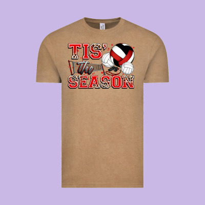 Tis' The Season Volleyball Vintage Tee Designed By Zillion Design Studio