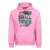 Fuchsia Pink Just A Small Town Girl With Truck Urban Hoodie - BundleAndBundleShop