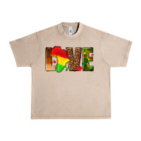 French Oak love melanin with african map Urban Heavy Tee - texasbilliewilder