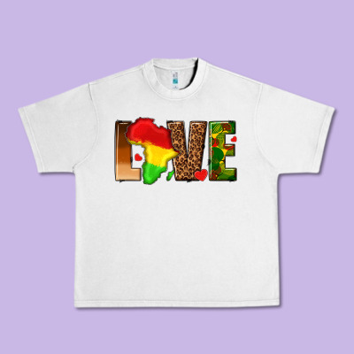 Urban Heavy Tee love melanin with african map