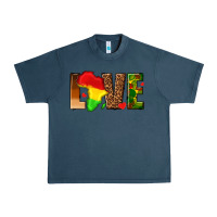 Midnight Navy love melanin with african map Urban Heavy Tee - texasbilliewilder