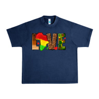 Navy love melanin with african map Urban Heavy Tee - texasbilliewilder