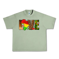 Oil Green love melanin with african map Urban Heavy Tee - texasbilliewilder