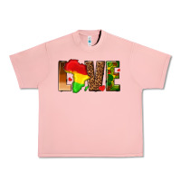 Salmon love melanin with african map Urban Heavy Tee - texasbilliewilder