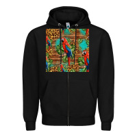 Black macaw parrot seamless pattern Zipper Hoodie - HRA Design Shop