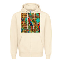 Sandshell macaw parrot seamless pattern Zipper Hoodie - HRA Design Shop