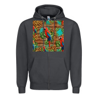 Smoke macaw parrot seamless pattern Zipper Hoodie - HRA Design Shop