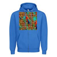 True Royal macaw parrot seamless pattern Zipper Hoodie - HRA Design Shop